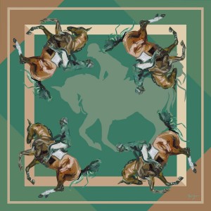 Grand Prix Jumper Equestrian Scarf, Jade Collection