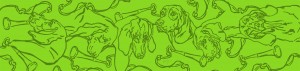 Hunting Hounds Long Scarf Apple Green by Gail Guirreri