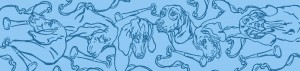 Hunting Hounds Long Scarf Blue Ribbon by Gail Guirreri