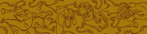 Hunting Hounds Long Scarf Brown Ochre by Gail Guirreri