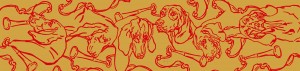 Hunting Hounds Long Scarf Classic Orange by Gail Guirreri