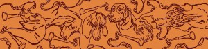 Hunting Hounds Long Scarf Copper Russet by Gail Guirreri
