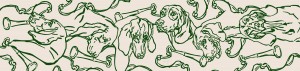 Hunting Hounds Long Scarf Hunter Green by Gail Guirreri