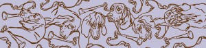 Hunting Hounds Long Scarf Lavender Sky by Gail Guirreri