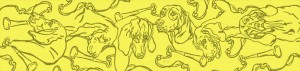 Hunting Hounds Long Scarf Lemon Twist by Gail Guirreri