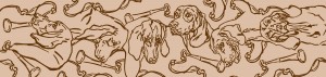 Hunting Hounds Long Scarf Old Fashioned Brown by Gail Guirreri