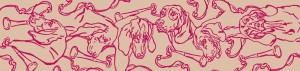Hunting Hounds Long Scarf Old Fashioned Pink by Gail Guirreri