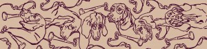 Hunting Hounds Long Scarf Old Fashioned Plum by Gail Guirreri