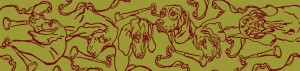 Hunting Hounds Long Scarf Russet Leaf by Gail Guirreri