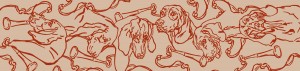 Hunting Hounds Long Scarf Rusted Orange by Gail Guirreri
