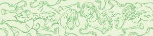 Hunting Hounds Long Scarf Soft Mint by Gail Guirreri