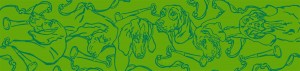 Hunting Hounds Long Scarf Spring Green by Gail Guirreri