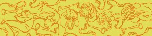 Hunting Hounds Long Scarf Sunshine by Gail Guirreri