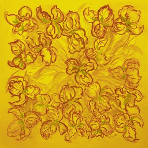 Iris Sensation Square Scarf Early Summer by artist Gail Guirreri