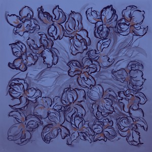 Iris Sensation Square Scarf, Night Sky by artist Gail Guirreri