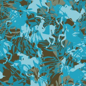 Jumper Warm Up Blue Brown Repeat Fabric