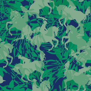 Jumper Warm Up Navy Green Repeat Fabric