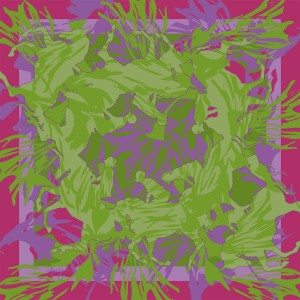 Pink Purple Green Feathered Carousel Scarf